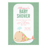 Modern Whale Trendy Baby Shower Party Invite invitations