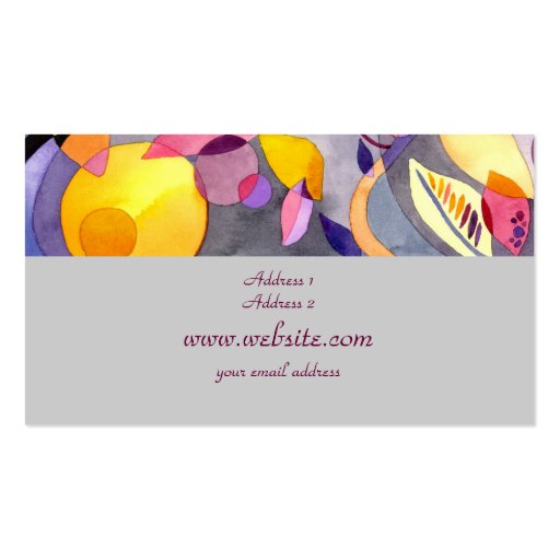 Modern Whimsical Leaves Business Cards (back side)