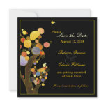 Modern Whimsical Trees Black Wedding Save the Date Custom Invitation