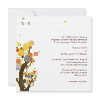 Modern Whimsical Trees White Formal Wedding invitation