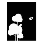 Modern White Birds and Trees Postcard postcards