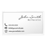 Modern White Border DJ Music Business Card
