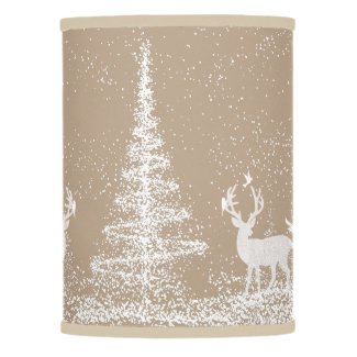 Modern White Christmas Trees & Deer Lamp Shade