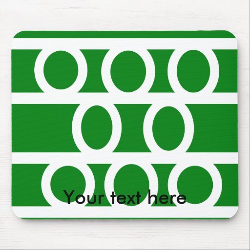 Modern white circles on green background mouse pads
