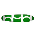 Modern white circles on green background skateboard