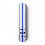 Modern white gray and blue stripes custom skateboard
