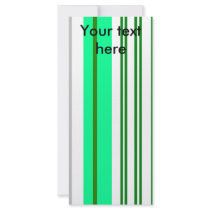Modern white green and gray stripes custom rack card
