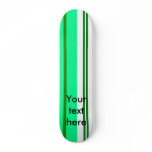 Modern white green and gray stripes skate board