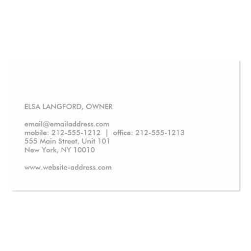 MODERN WHITE LUXURY BOUTIQUE Business Card (back side)