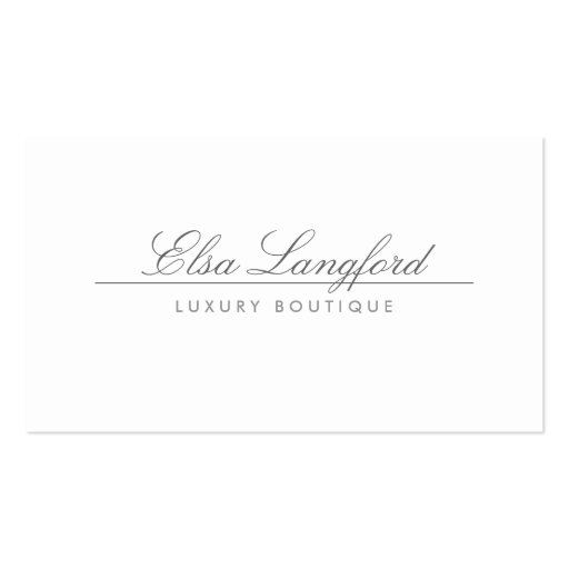 MODERN WHITE LUXURY BOUTIQUE Business Card (front side)