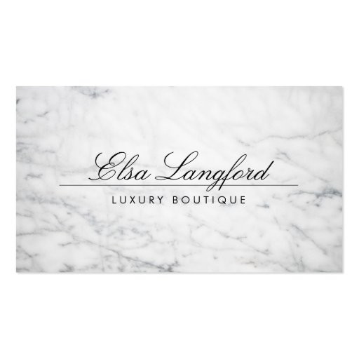 MODERN WHITE MARBLE LUXURY BOUTIQUE Business Card (front side)