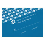 Modern White Stars Of David Bar Mitzvah RSVP Card invitations