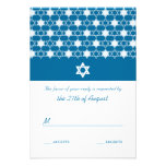 Modern White Stars Of David Bar Mitzvah RSVP Card invitations