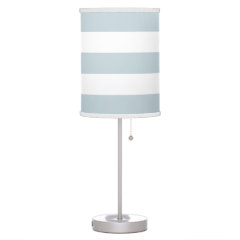 Modern Wide Striped Lamp in Silvery Blue