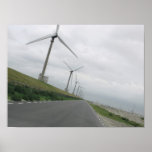 Modern Wind Turbines on a Dutch Dike Photo Poster