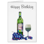 Modern Wine and grapes art gifts Cards