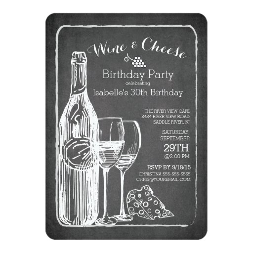 modern wine cheese birthday party invitation zazzle birthday invitation card size