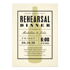 Modern Wine Wedding Rehearsal Dinner Invitations