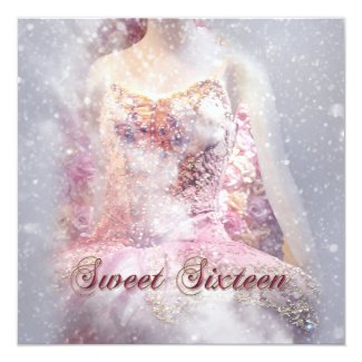 Modern Winter Dance Sweet Sixteen Invitation