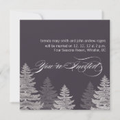 Modern Winter Wedding Invitation Cards Trees invitation