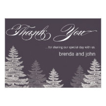 Modern Winter Wedding Thank You Cards Trees Custom Announcements