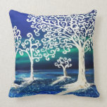 Modern with Blue sky and white Tree Pillow