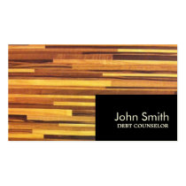 Modern Wood Debt Counselor Business Card
