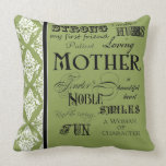 Modern Word Cloud Mother Text Sayings - Grey Pillows