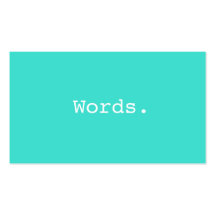 Modern writer publisher editor turquoise blue business card template