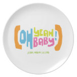 Modern Yeah Baby Personalized Gift Plate plates