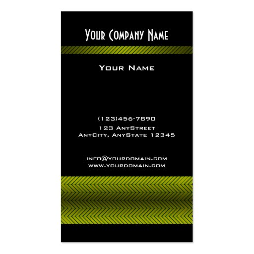 Modern Yellow and Black Racing Stripe Business Card Template (front side)