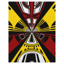 Modern yellow and burgundy circle pattern flyer
