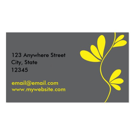 Modern Yellow and Gray Business Card (back side)