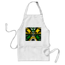 Modern yellow and green circle pattern apron