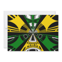 Modern yellow and green circle pattern invites