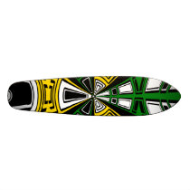 Modern yellow and green circle pattern skate decks