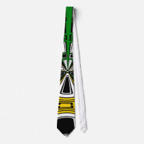 Modern yellow and green circle pattern neckties