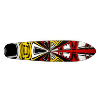 Modern yellow and red circle design skate board decks