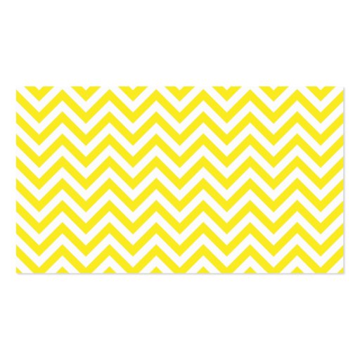Modern Yellow and White Chevron Pattern Business Card Templates (back side)
