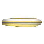 Modern yellow and white stripes skate board deck