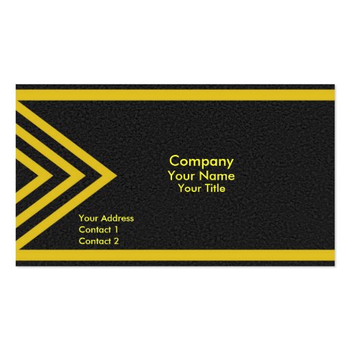 Modern yellow arrows business cards (front side)