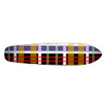 Modern yellow black and red plaid custom skate board