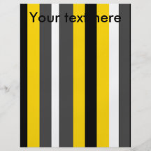 Modern yellow black gray and white stripes personalized flyer