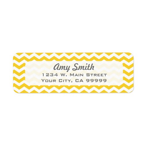 Modern Yellow Chevron Address Labels Zazzle 4969