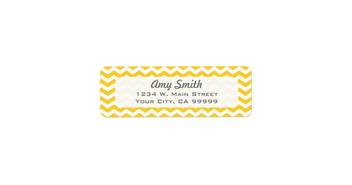 Modern Yellow Chevron Address Labels Zazzle