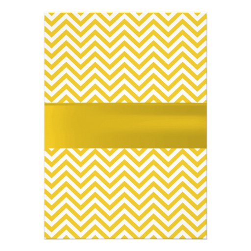 Modern Yellow Chevron Plumeria Rehearsal Dinner Announcements