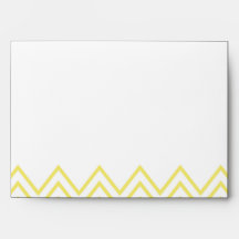 Modern Yellow Chevron Wedding Envelope