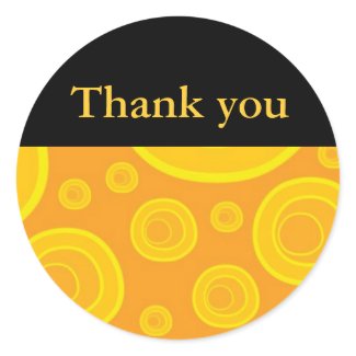 Modern Yellow circles Thank You Sticker sticker