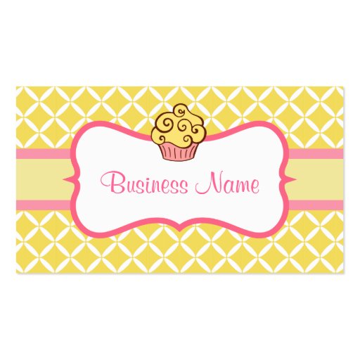 Modern Yellow Cupcake Business Card (front side)