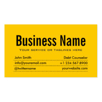 Modern Yellow Debt Counselor Business Card